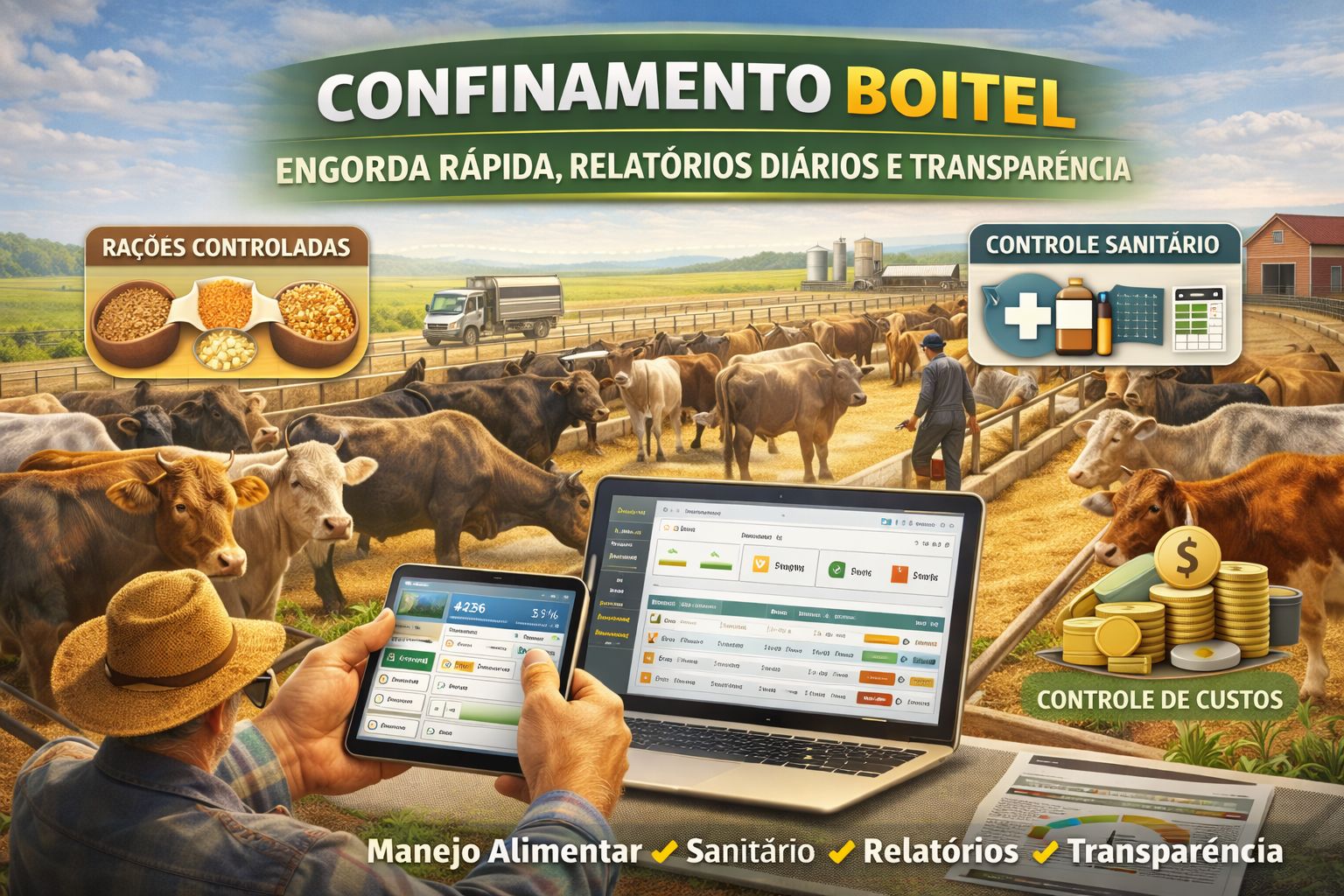 Confinamento Boitel – Gestão Completa do Confinamento com Relatórios Diários